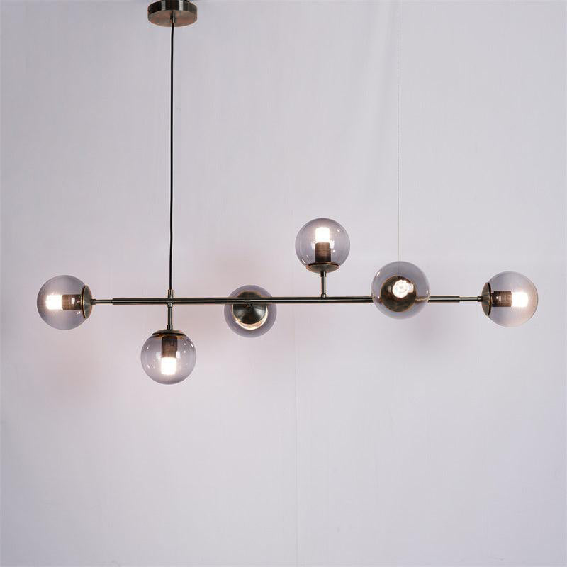 Lustra Pendant Lamp Orb Brass Glass for Living Room - Letslighting