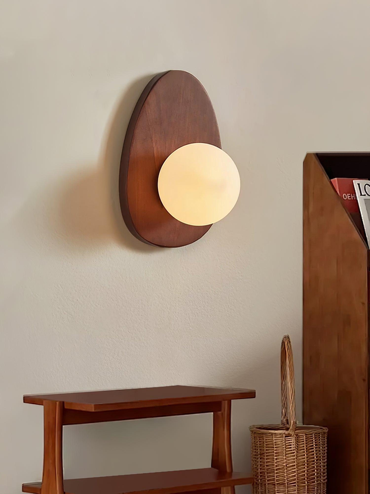 Ephael Premium Nordic Art Walnut Glass Wall Lamp - Letslighting