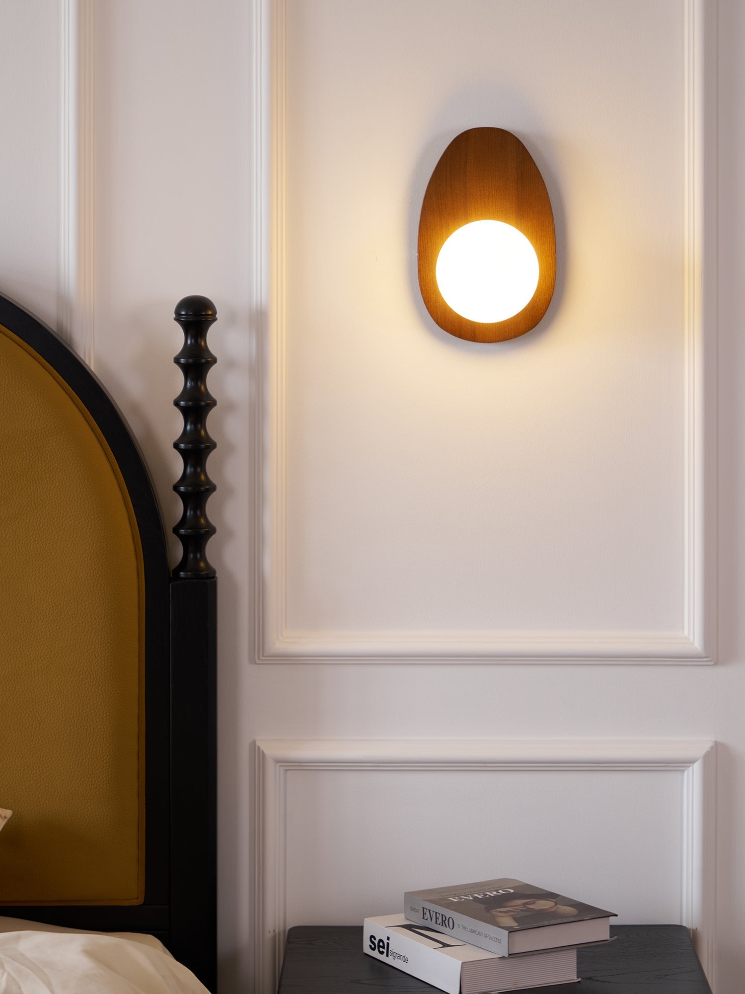 Ephael Premium Nordic Art Walnut Glass Wall Lamp - Letslighting
