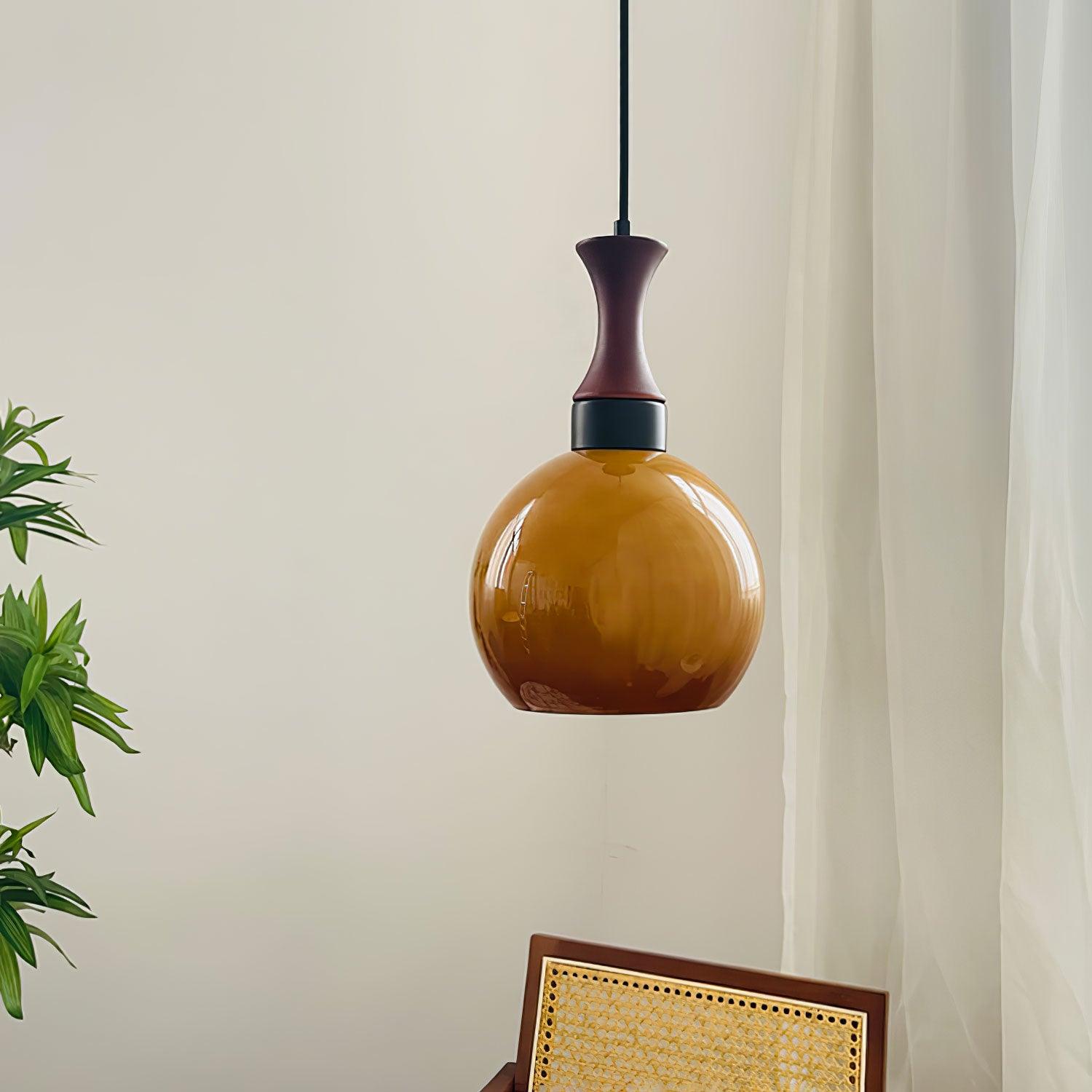 Orbique Modern Minimalist Wood Glass Pendant Lamp - Letslighting