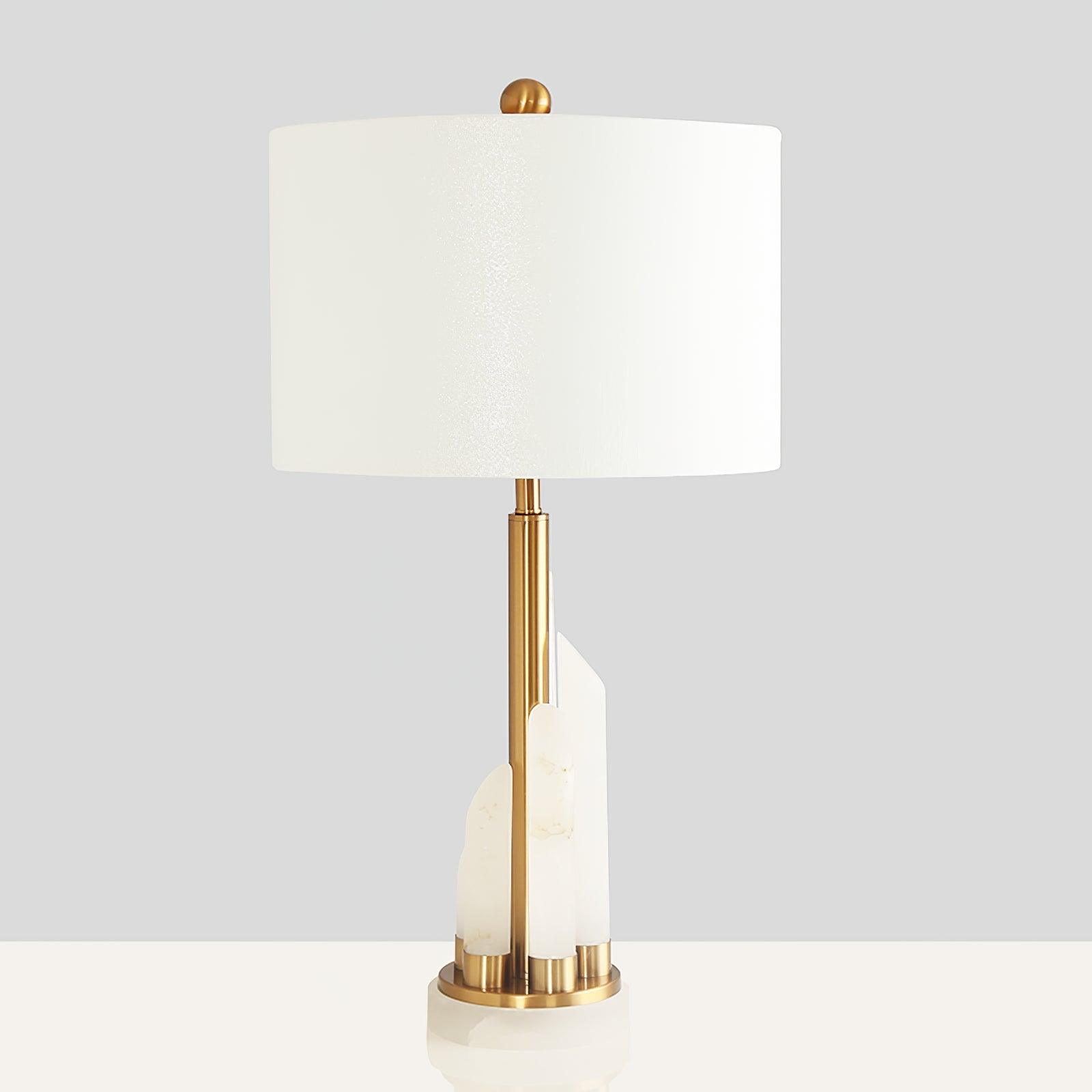 Olvenor Cylindrical Alabaster Table Lamp - Letslighting