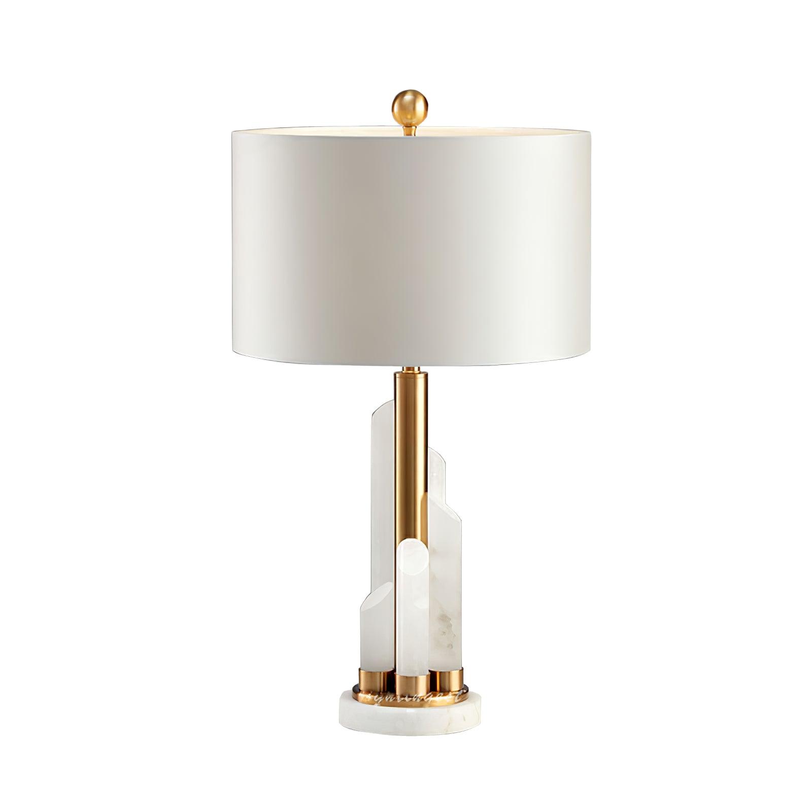 Olvenor Cylindrical Alabaster Table Lamp - Letslighting