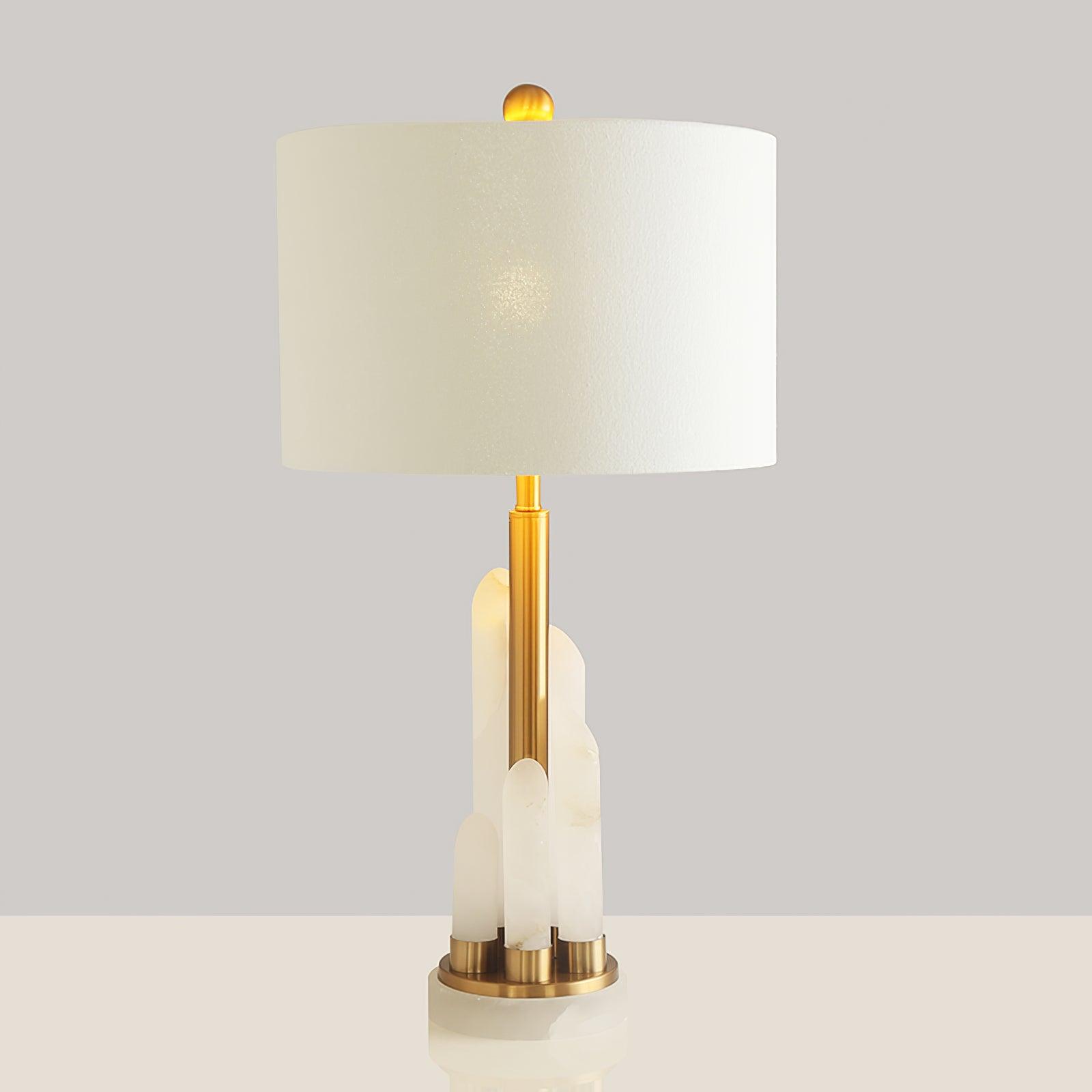 Olvenor Cylindrical Alabaster Table Lamp - Letslighting