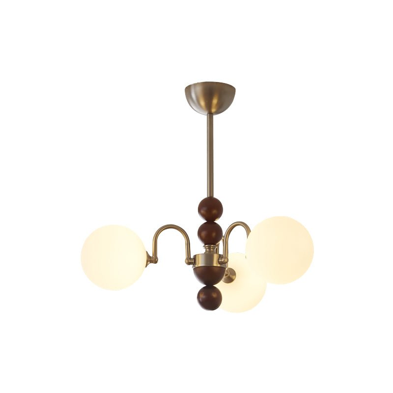 Orbital Premium Nordic Art Curve Wood Glass Chandelier - Letslighting