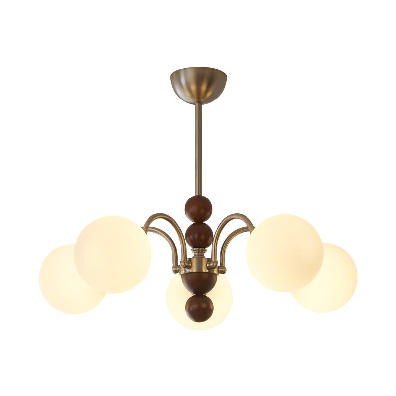 Orbital Premium Nordic Art Curve Wood Glass Chandelier - Letslighting