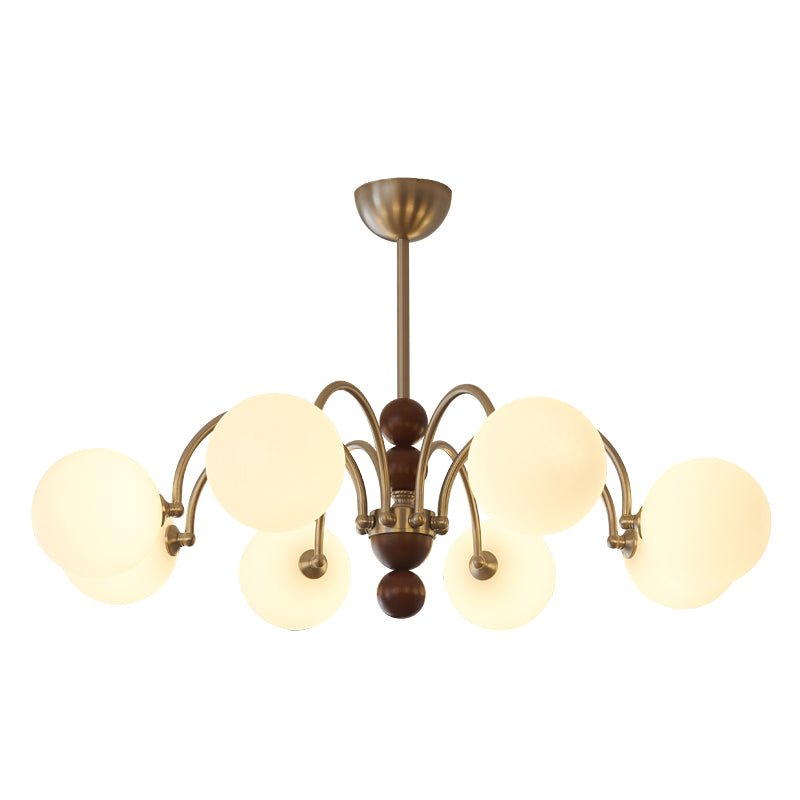 Orbital Premium Nordic Art Curve Wood Glass Chandelier - Letslighting