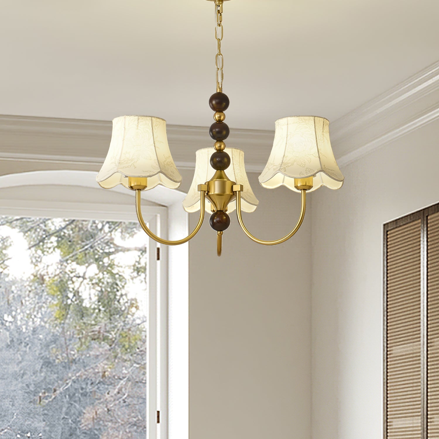 Orchid Chandelier Fabric Golden - Letslighting
