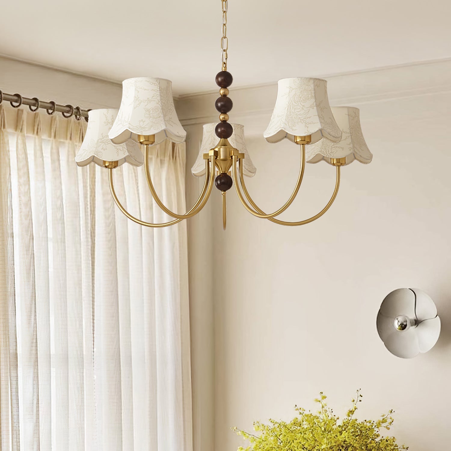 Orchid Chandelier Fabric Golden - Letslighting