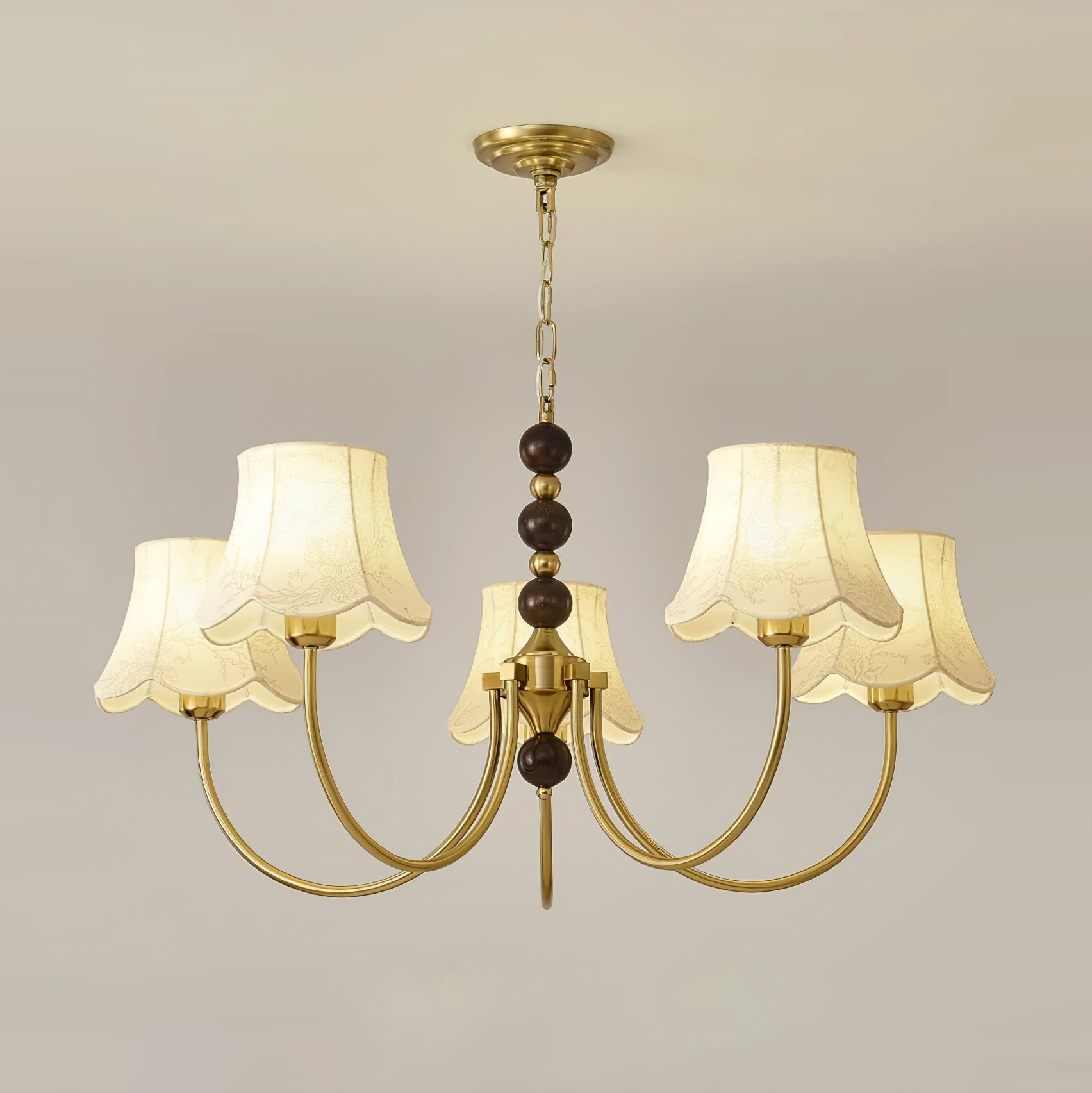 Orchid Chandelier Fabric Golden - Letslighting