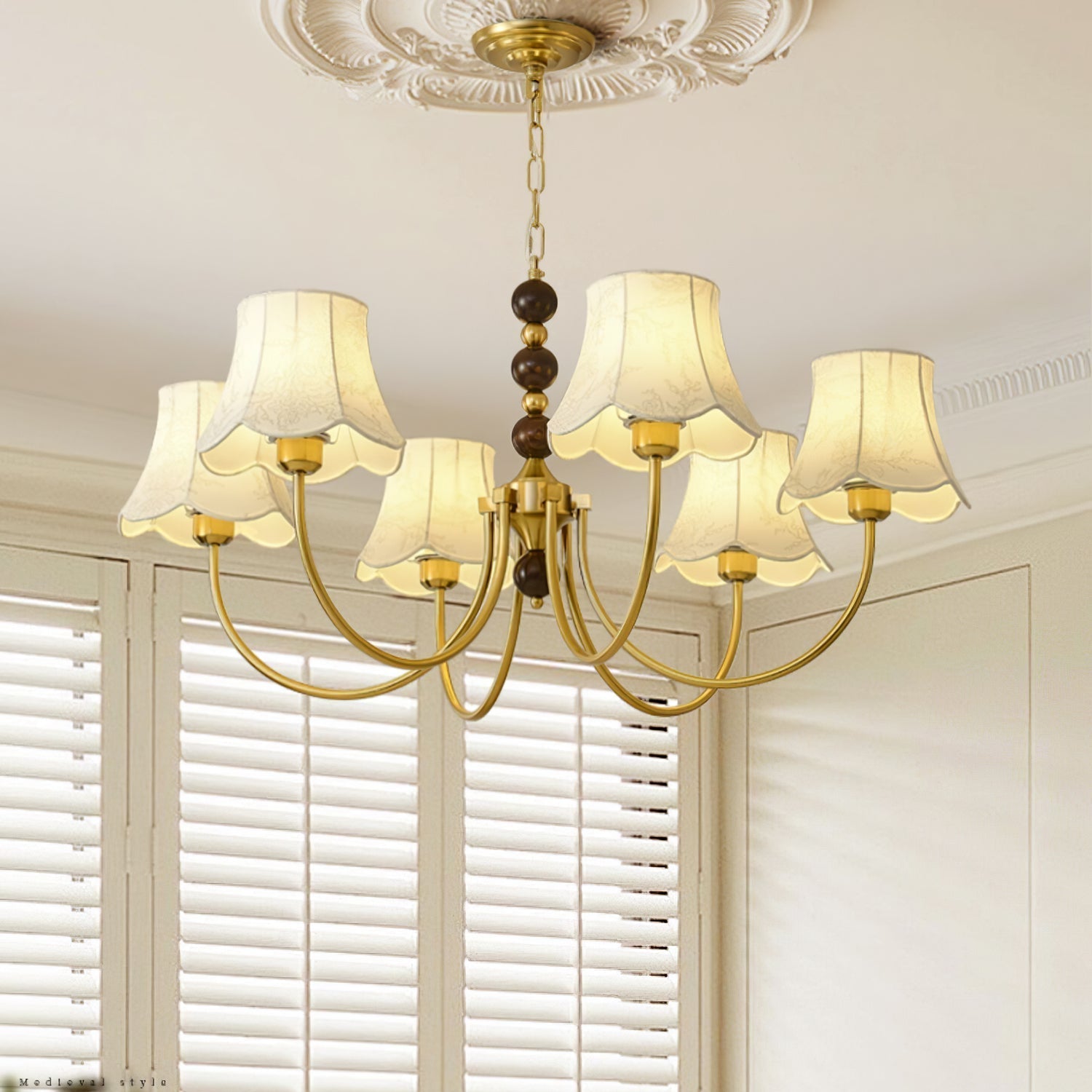 Orchid Chandelier Fabric Golden - Letslighting