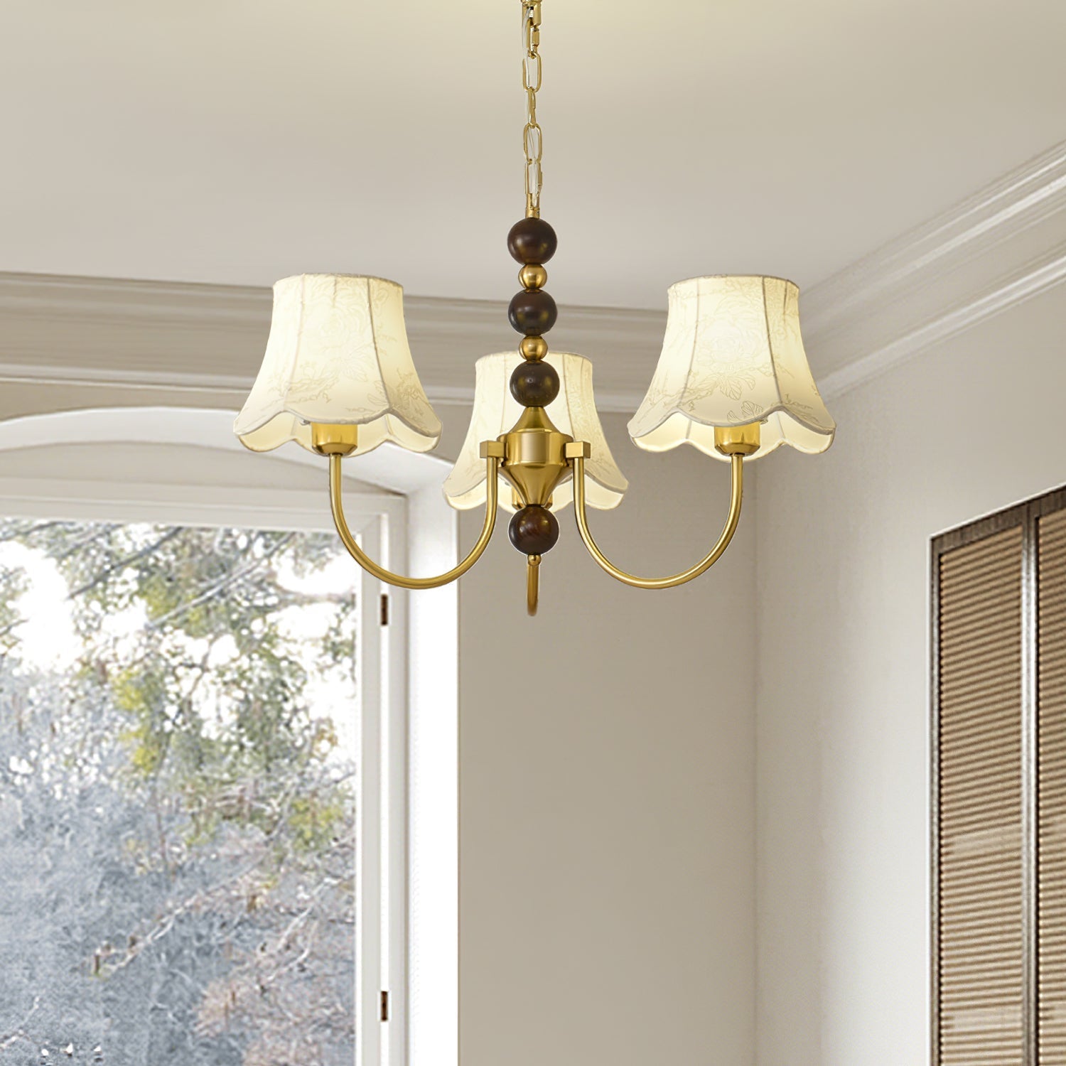 Orchid Chandelier Fabric Golden - Letslighting