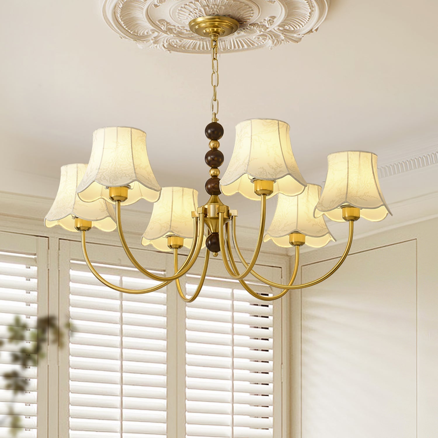 Orchid Chandelier Fabric Golden - Letslighting