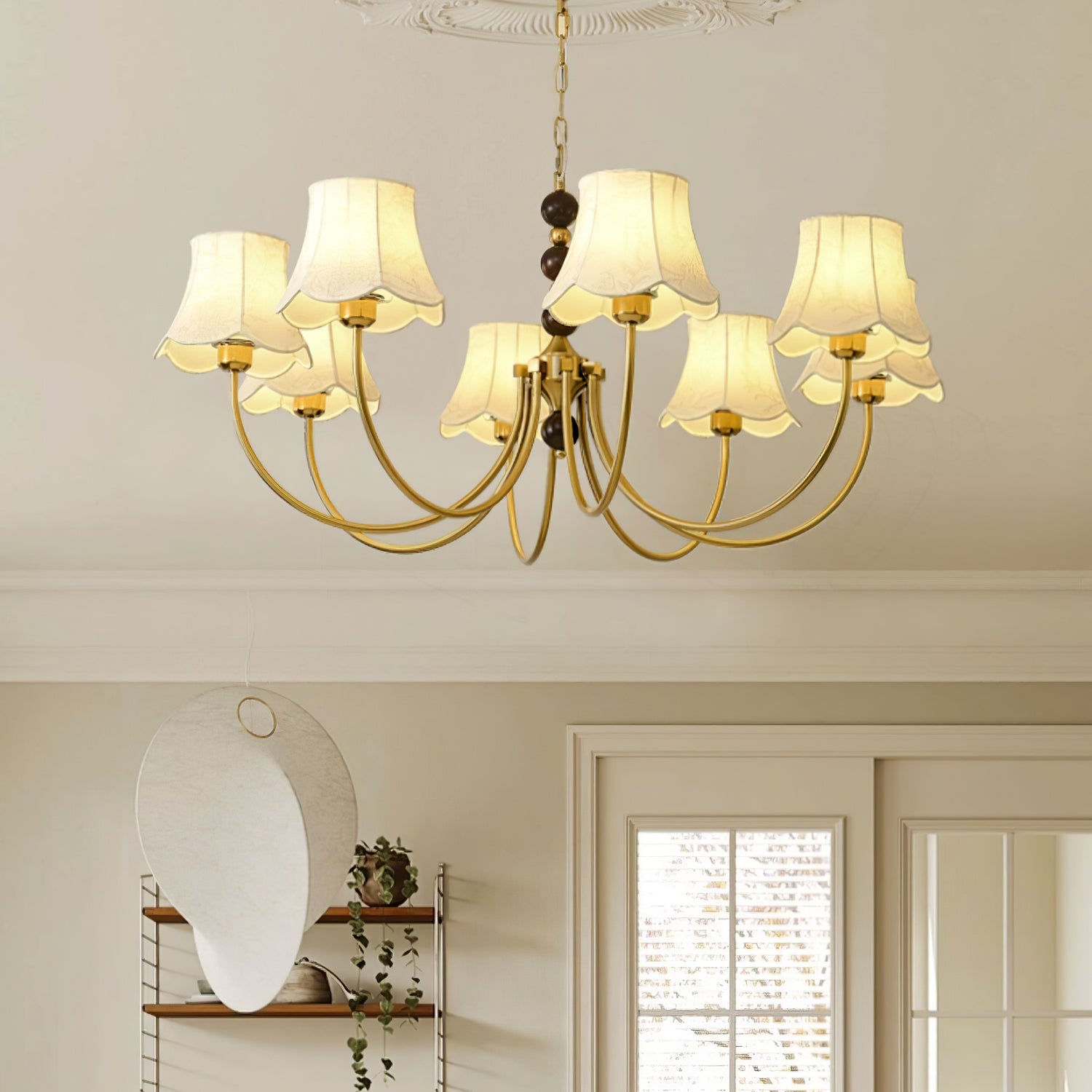 Orchid Chandelier Fabric Golden - Letslighting