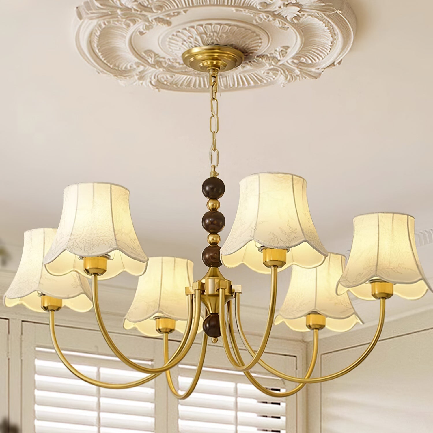 Orchid Chandelier Fabric Golden - Letslighting