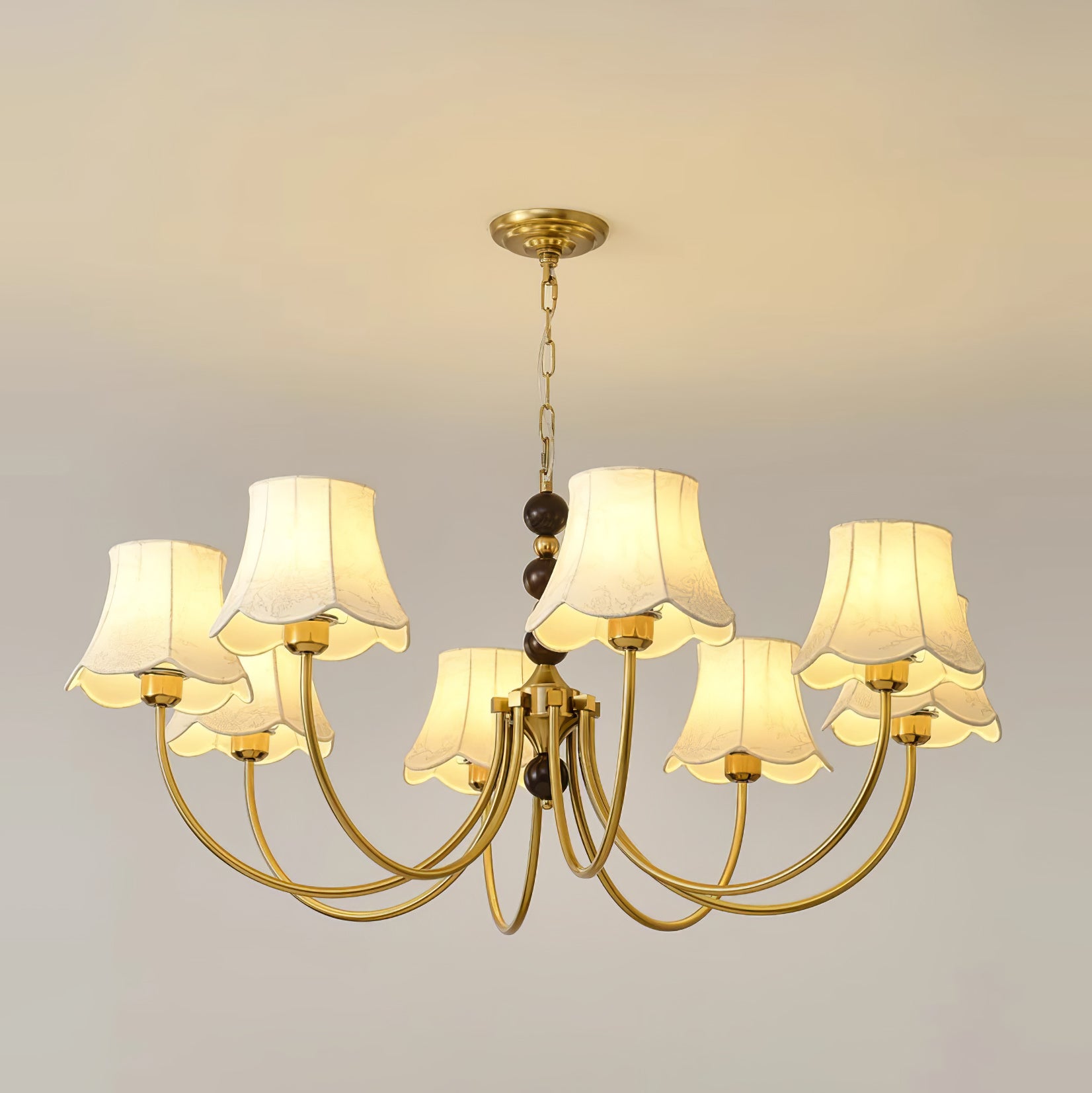 Orchid Chandelier Fabric Golden - Letslighting