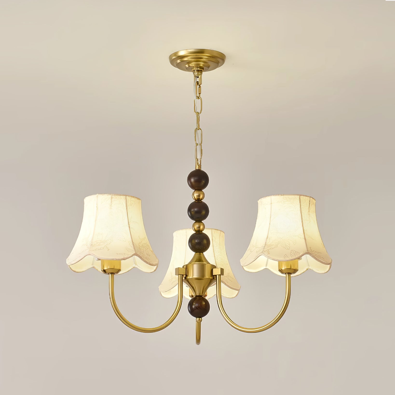 Orchid Chandelier Fabric Golden - Letslighting