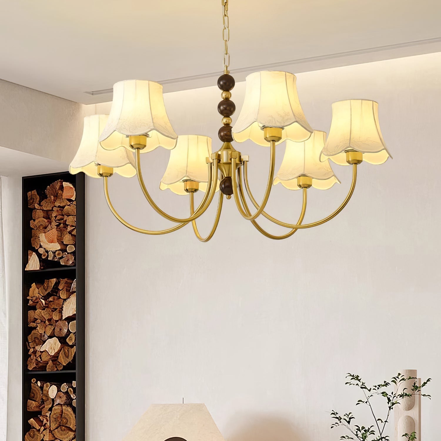 Orchid Chandelier Fabric Golden - Letslighting