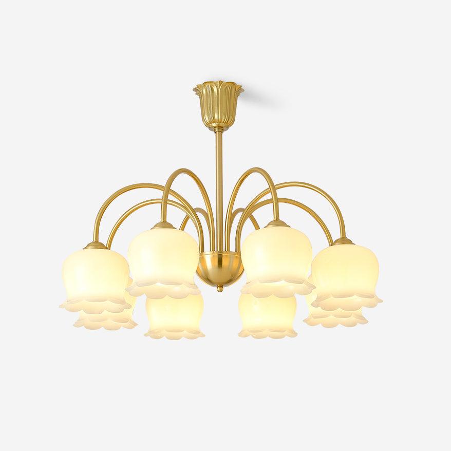 Lustra Chandelier Brass Elegant Curved Arm - Letslighting