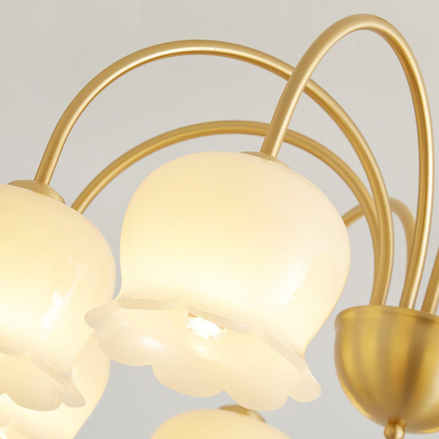 Lustra Chandelier Brass Elegant Curved Arm - Letslighting
