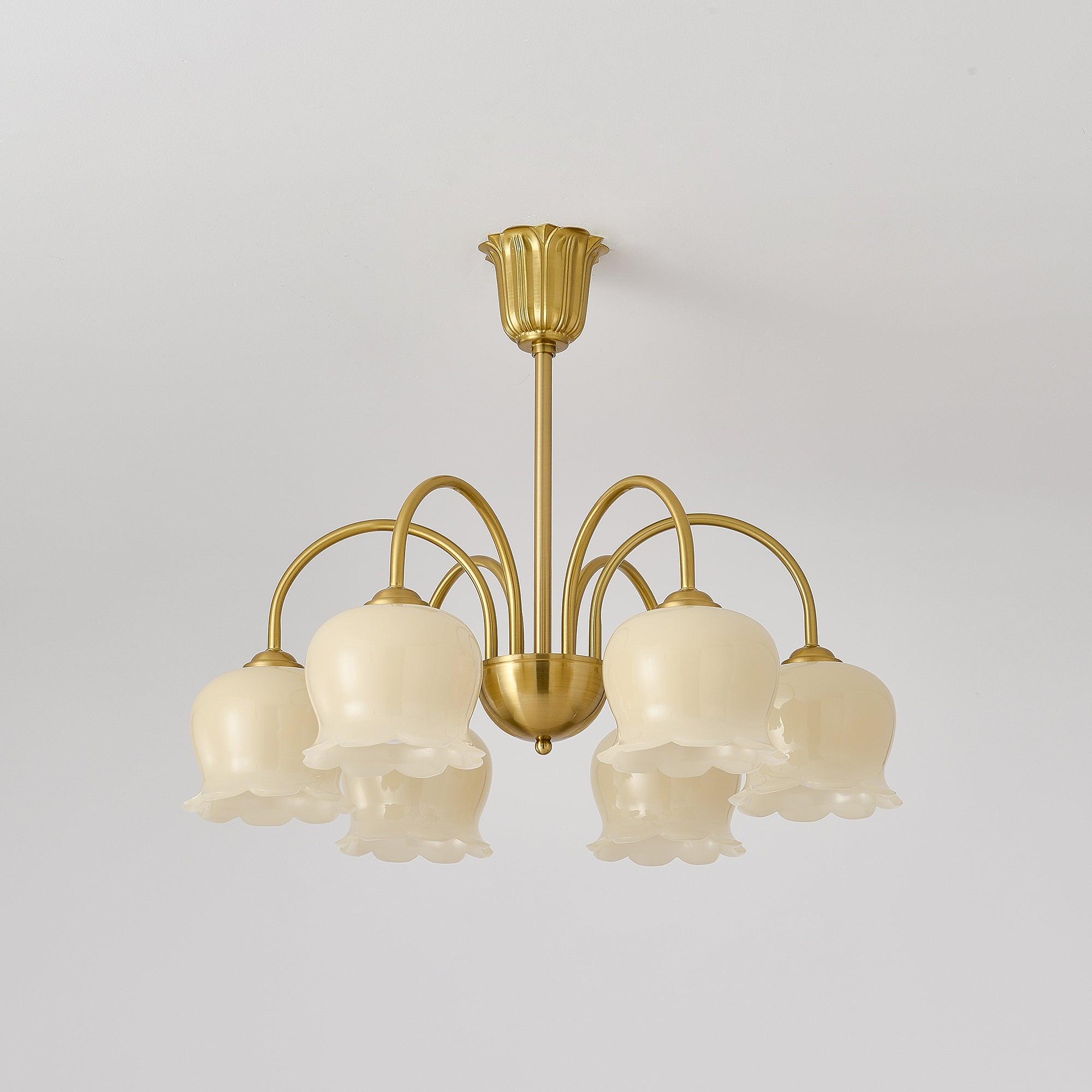 Lustra Chandelier Brass Elegant Curved Arm - Letslighting