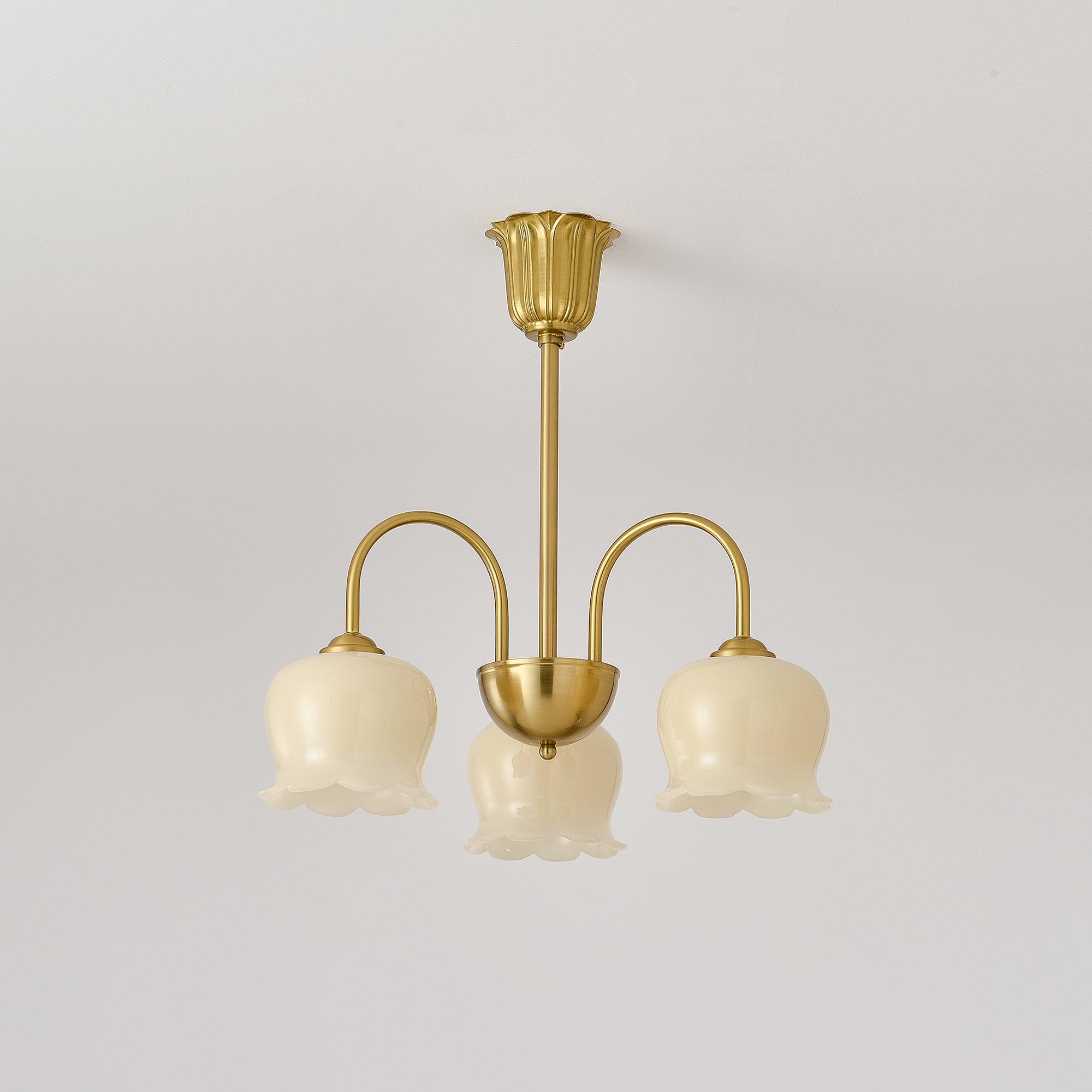 Lustra Chandelier Brass Elegant Curved Arm - Letslighting