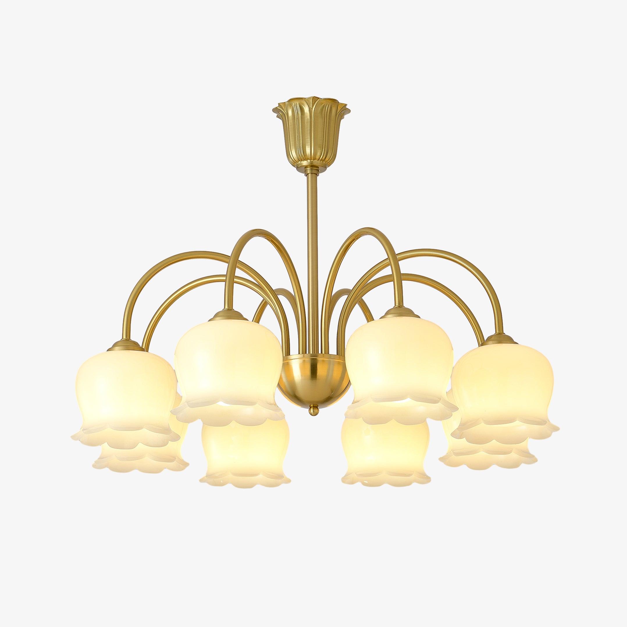 Lustra Chandelier Brass Elegant Curved Arm - Letslighting