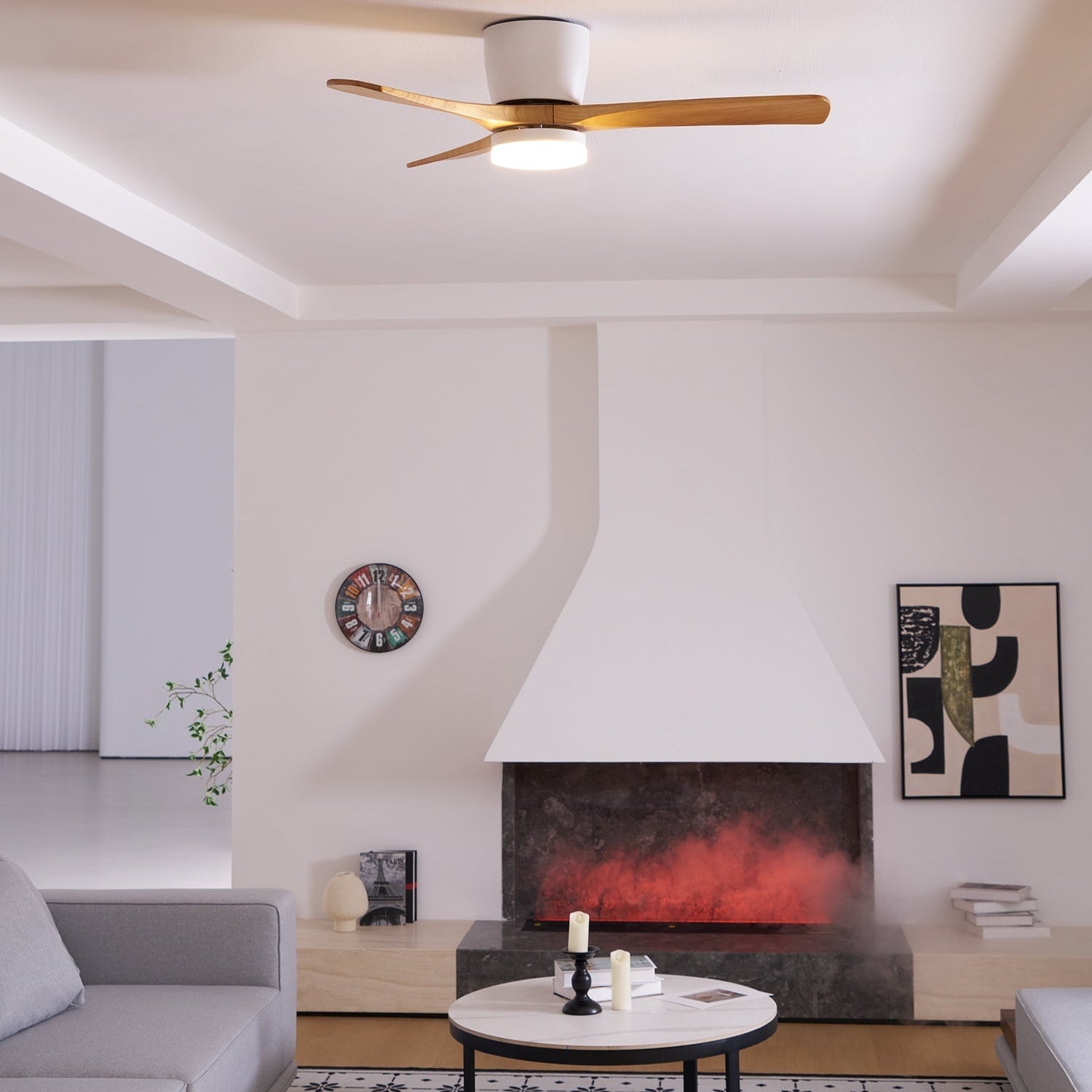 Elena Modern Wood Ceiling Fan Light - Letslighting