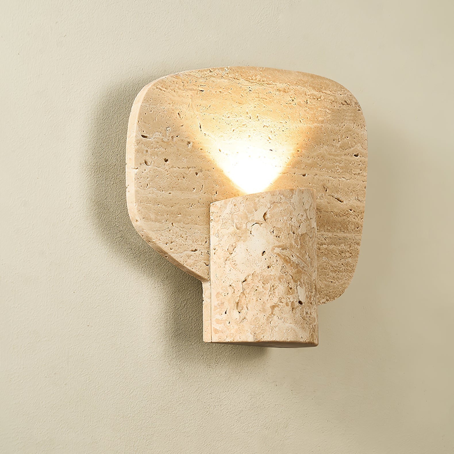 Organic Travertine Cylinder Wall Light - Letslighting