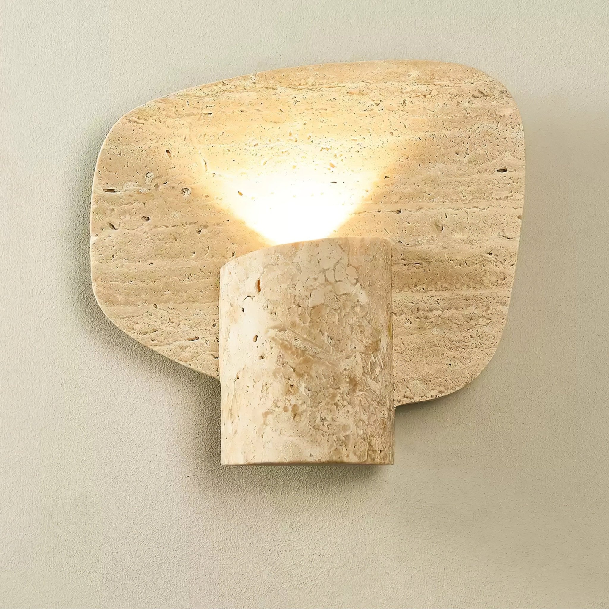 Organic Travertine Cylinder Wall Light - Letslighting