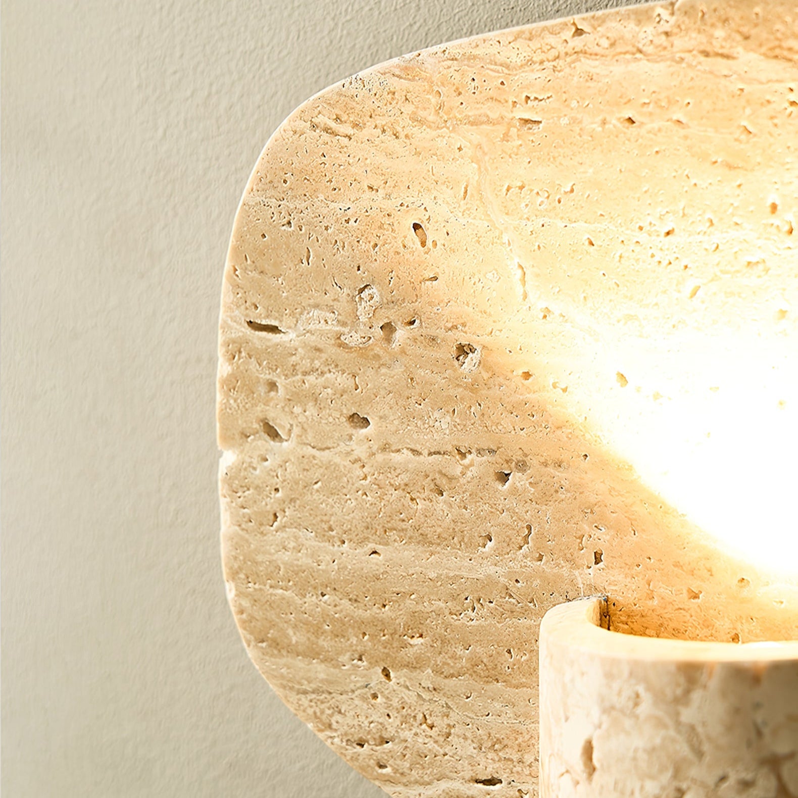 Organic Travertine Cylinder Wall Light - Letslighting
