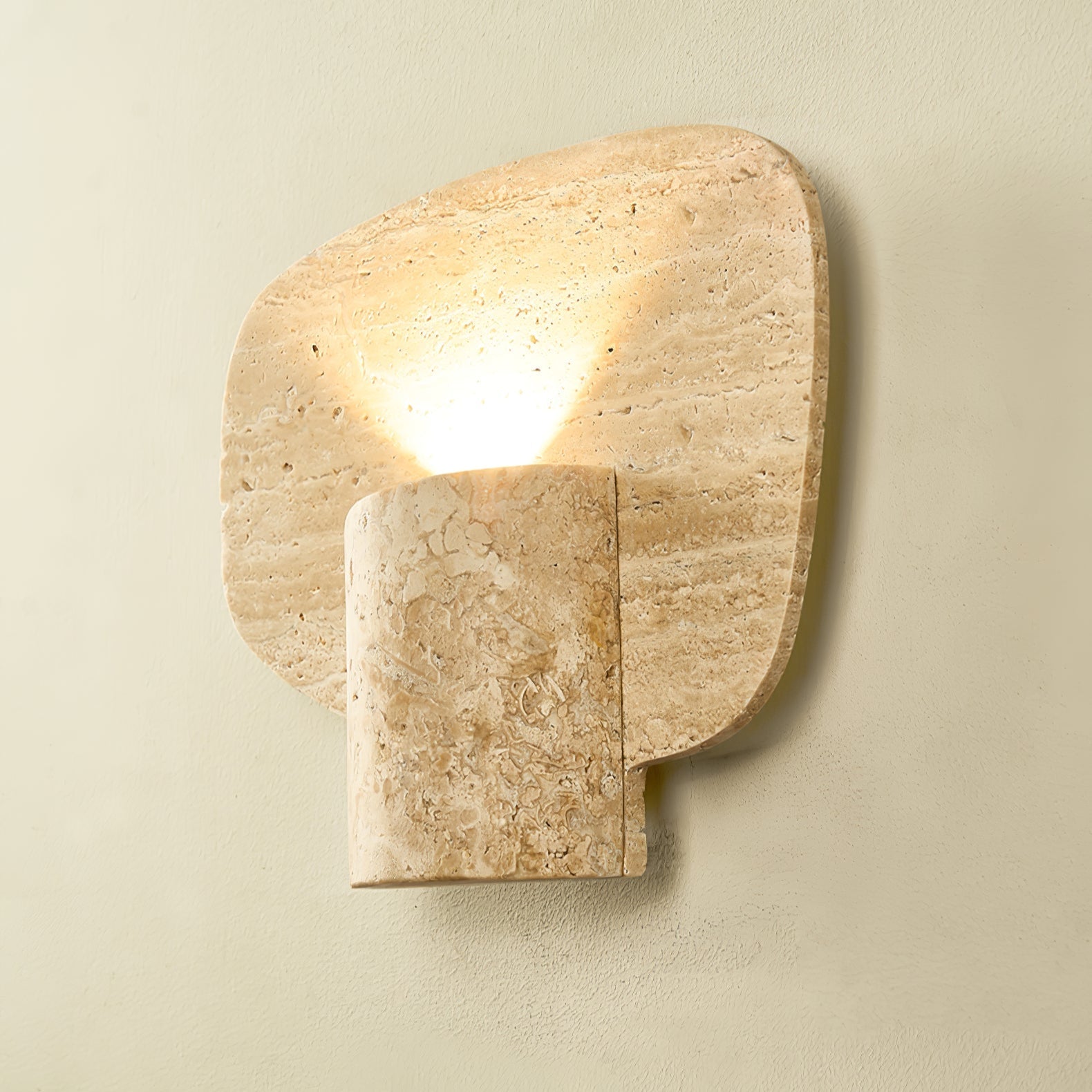 Organic Travertine Cylinder Wall Light - Letslighting