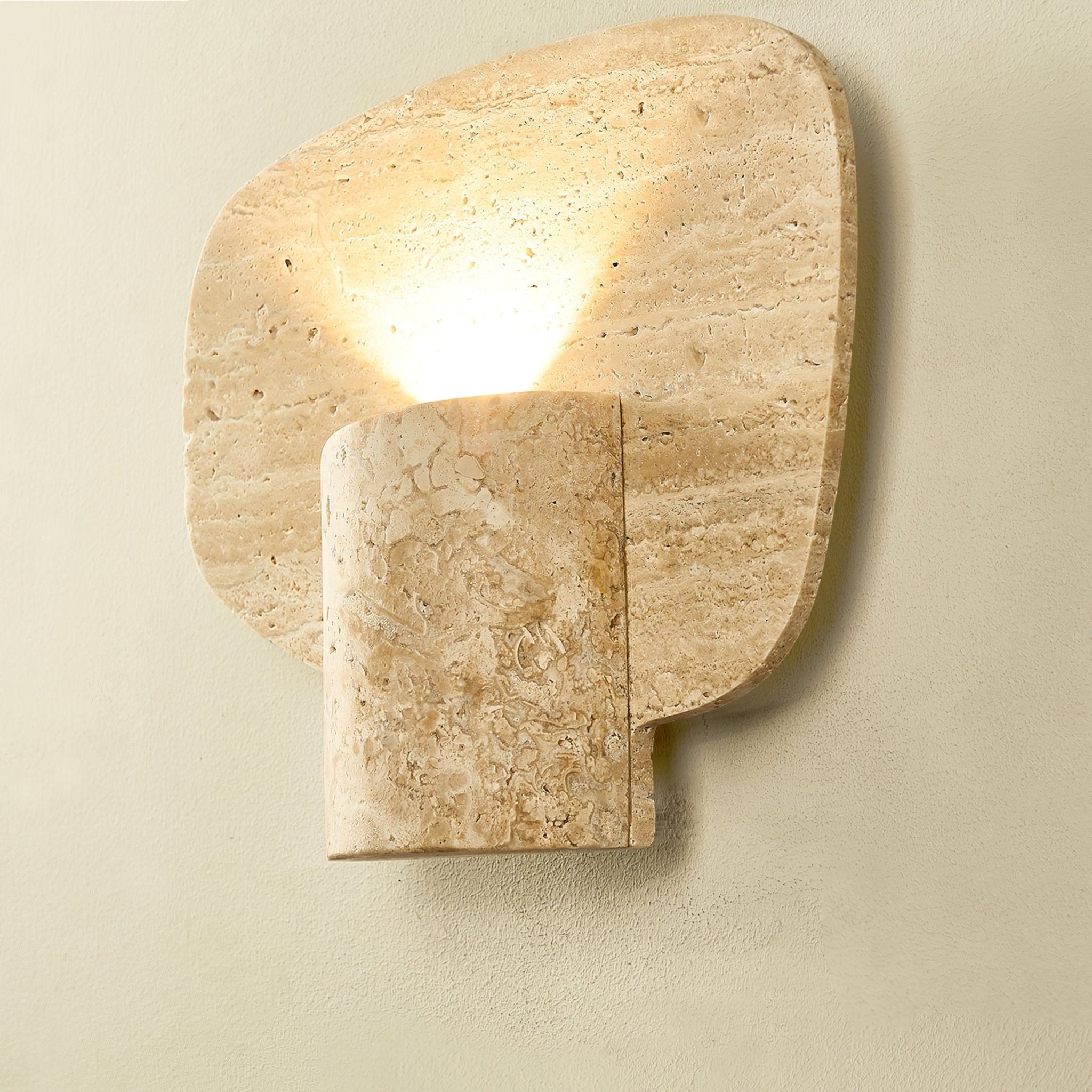 Organic Travertine Cylinder Wall Light - Letslighting