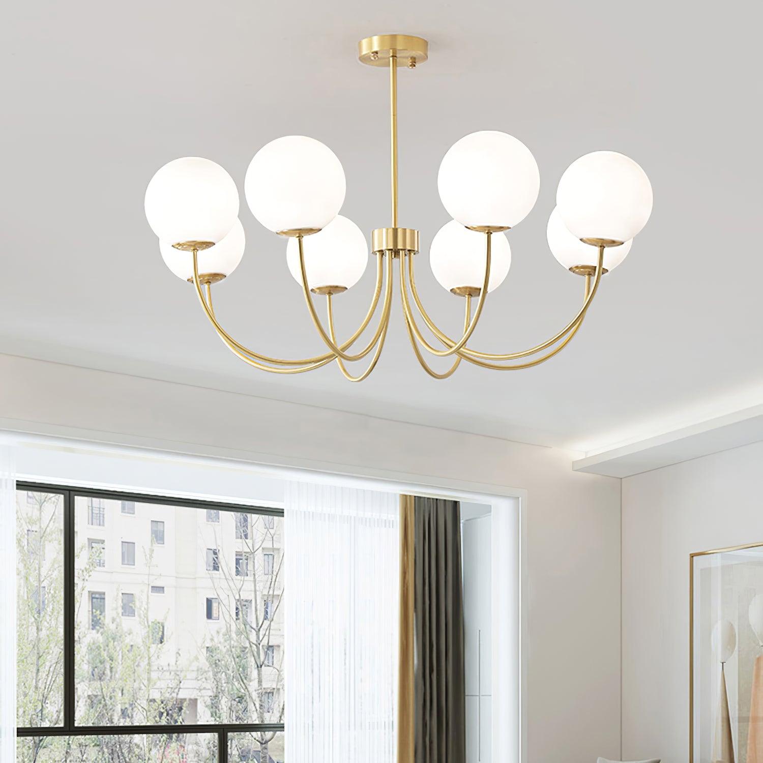 Lustra Chandelier Orillia Brass Globe Modern - Letslighting