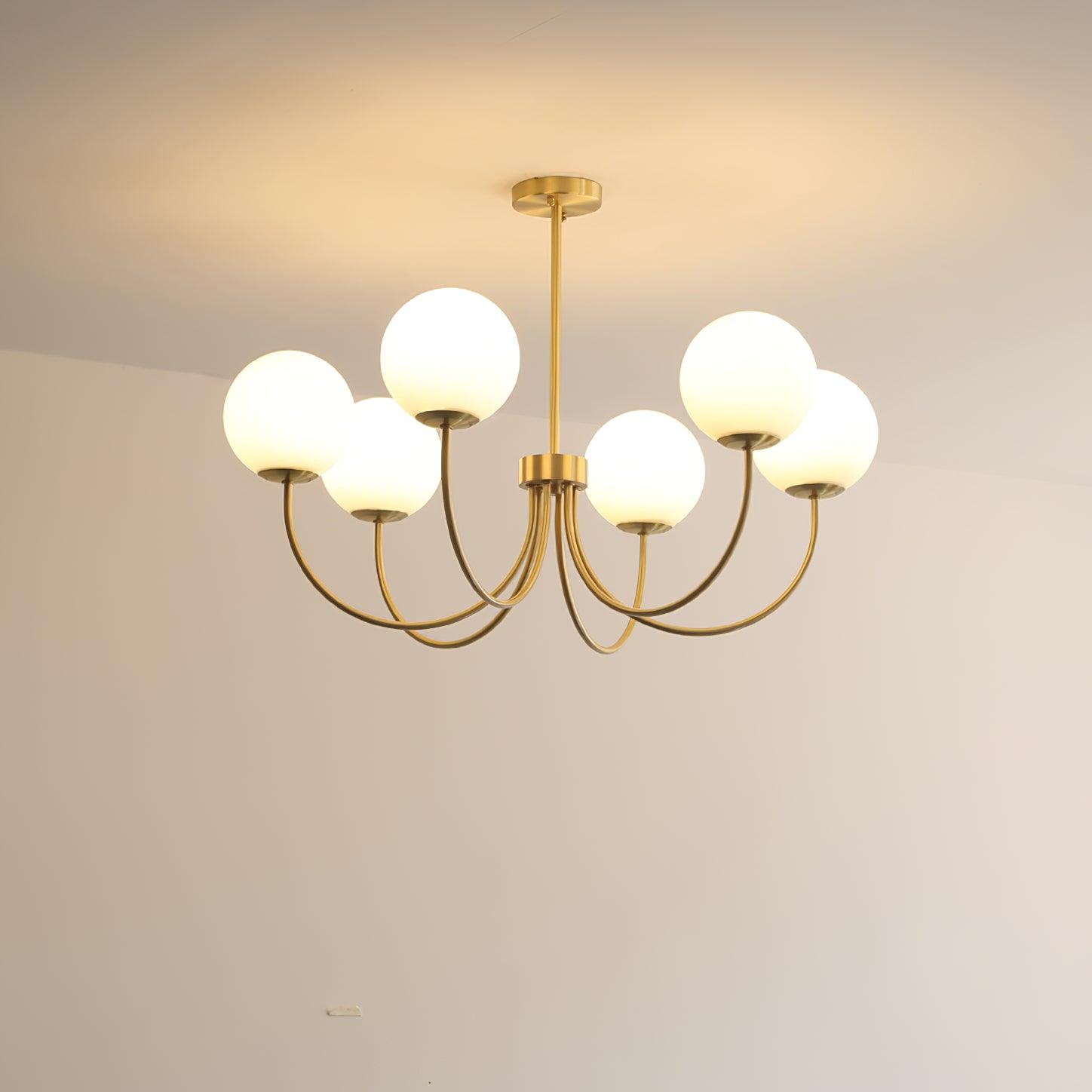 Lustra Chandelier Orillia Brass Globe Modern - Letslighting