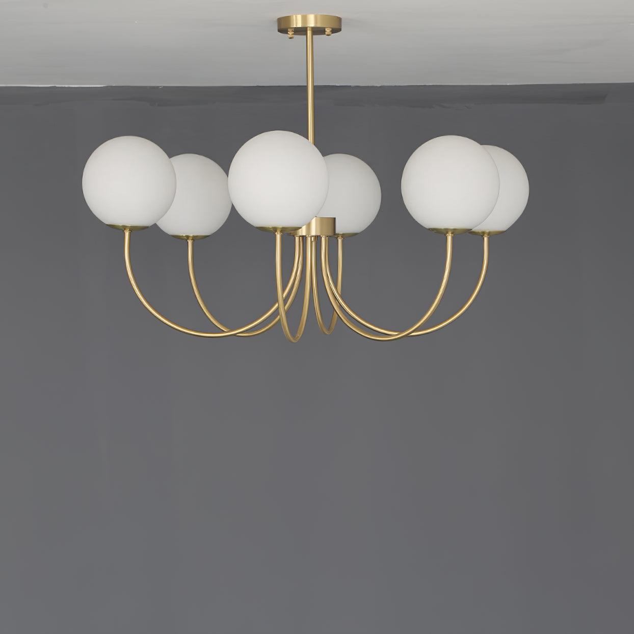 Lustra Chandelier Orillia Brass Globe Modern - Letslighting