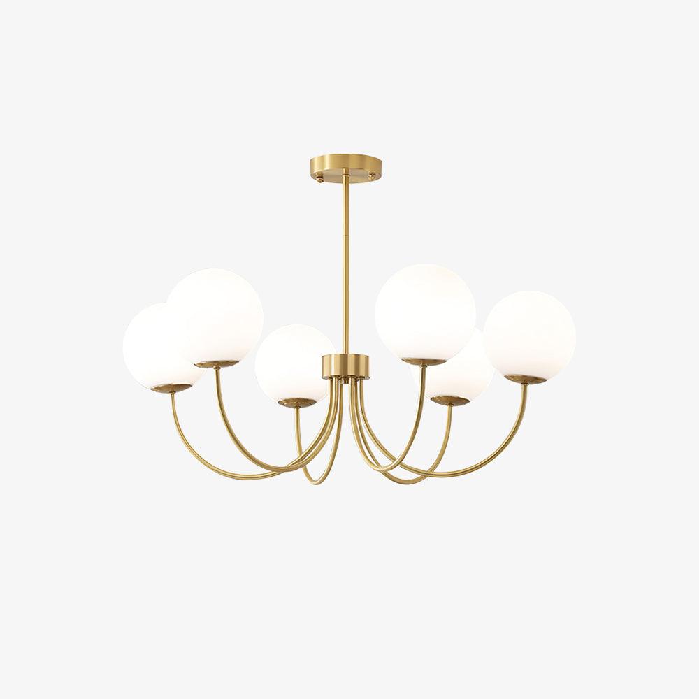 Lustra Chandelier Orillia Brass Globe Modern - Letslighting