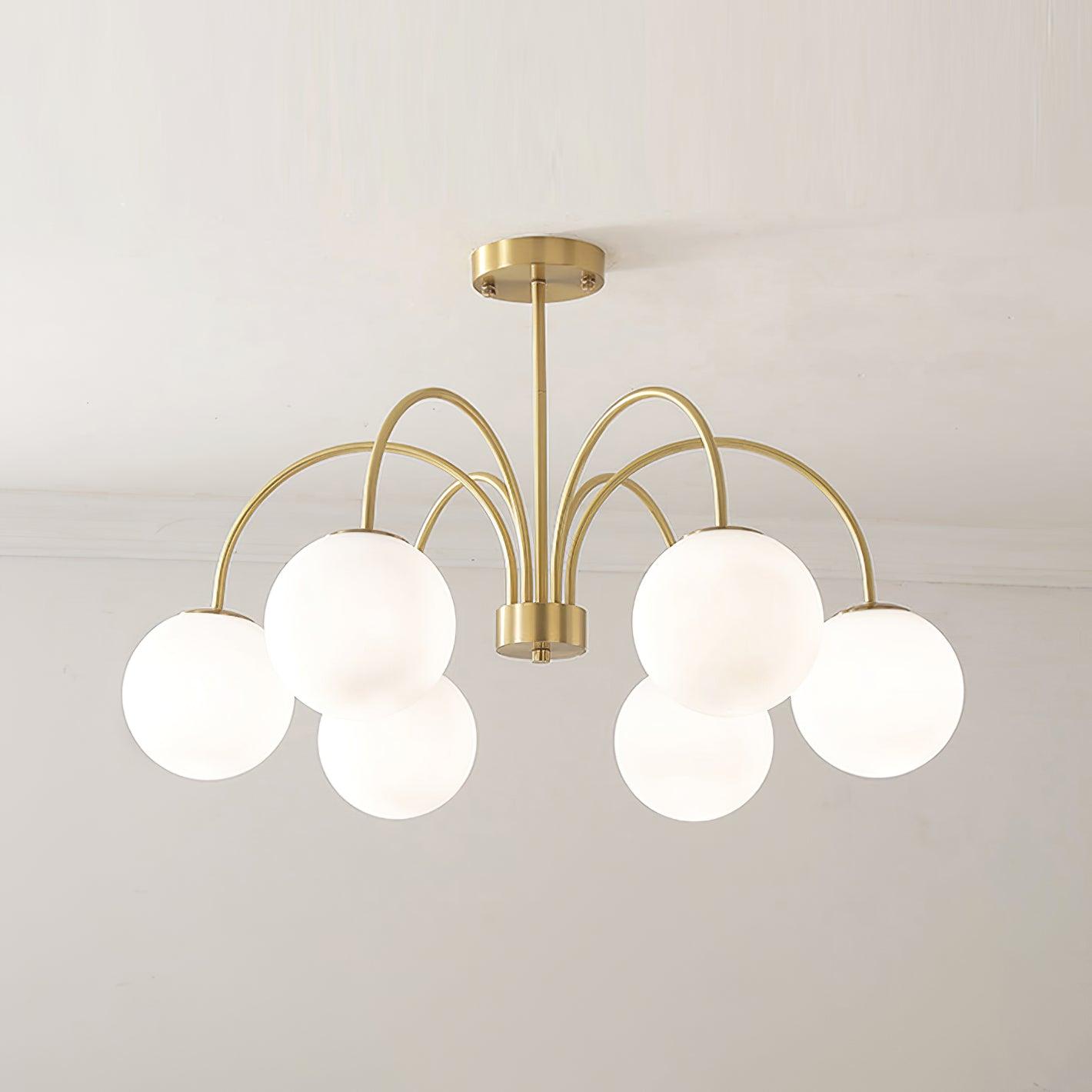 Lustra Chandelier Orillia Brass Globe Modern - Letslighting