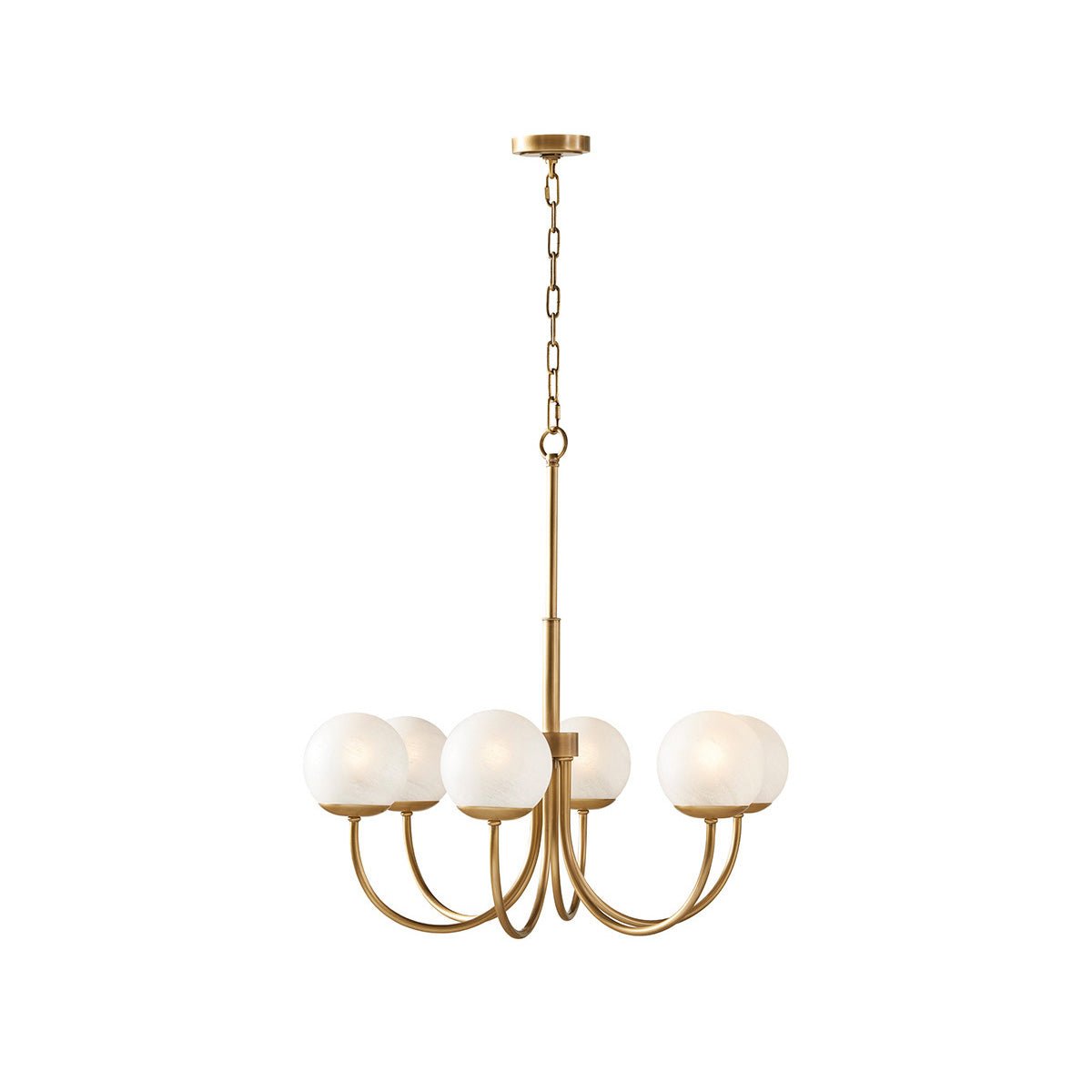 Lustra Chandelier Brass Globe Orillia Elegant - Letslighting