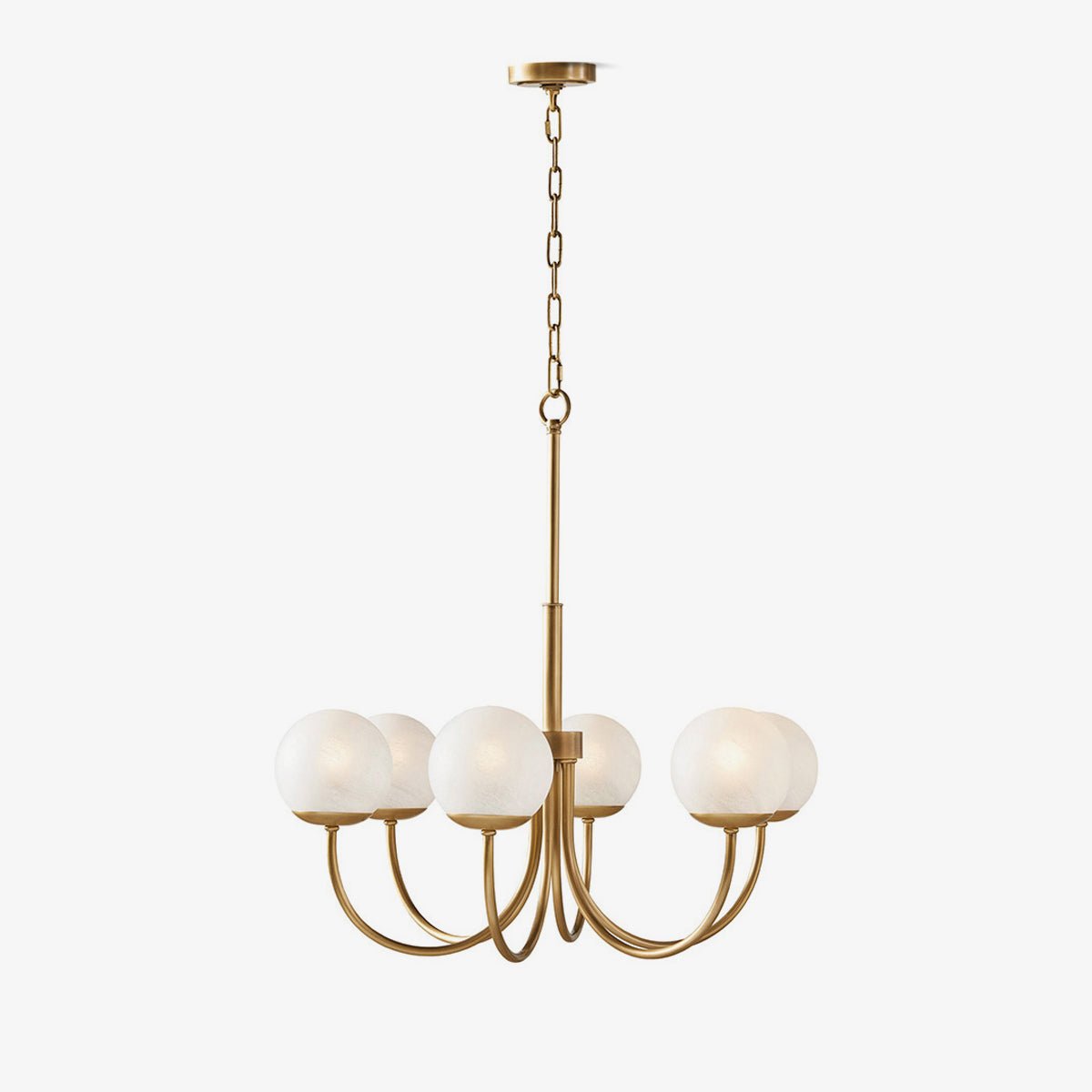 Lustra Chandelier Brass Globe Orillia Elegant - Letslighting