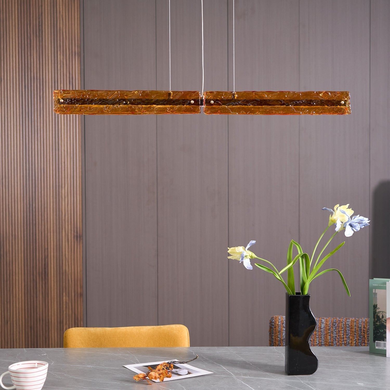 Avnorira Modern Minimalist Linear Island Glass Pendant Lamp - Letslighting