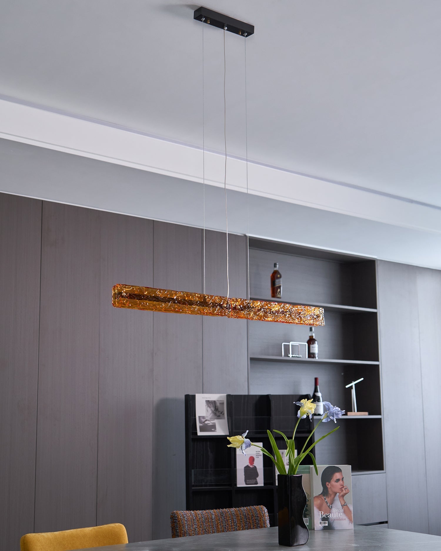 Avnorira Modern Minimalist Linear Island Glass Pendant Lamp - Letslighting