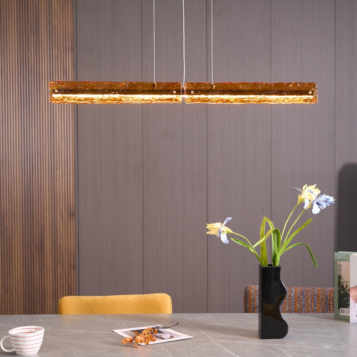Avnorira Modern Minimalist Linear Island Glass Pendant Lamp - Letslighting