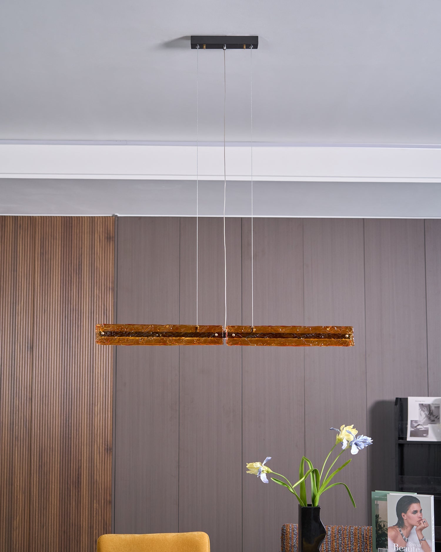 Avnorira Modern Minimalist Linear Island Glass Pendant Lamp - Letslighting