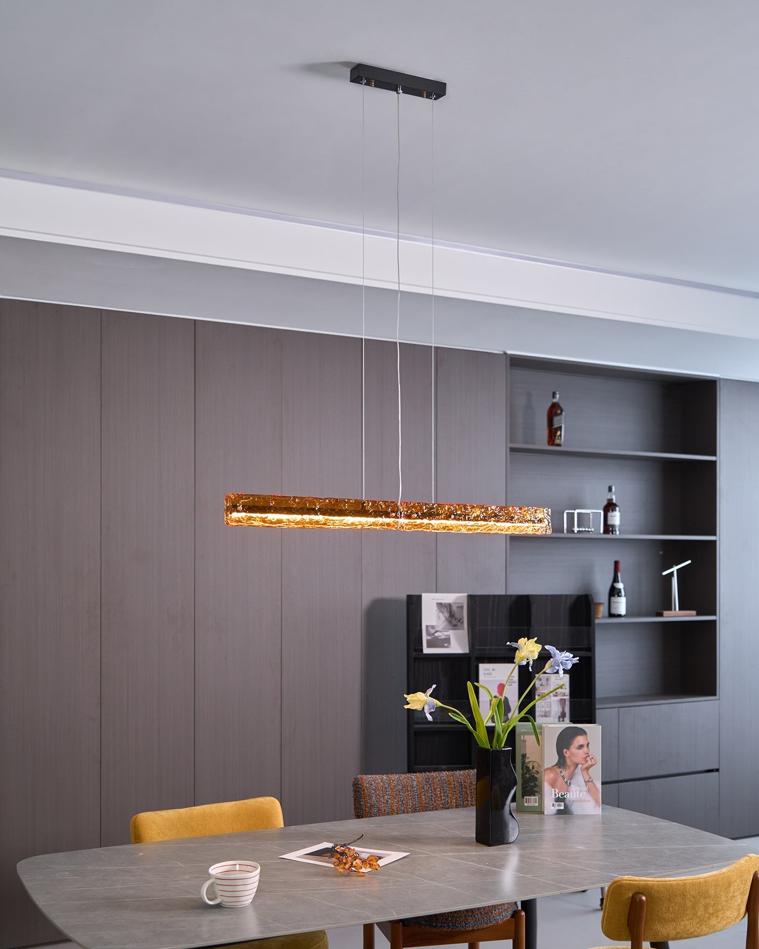 Avnorira Modern Minimalist Linear Island Glass Pendant Lamp - Letslighting