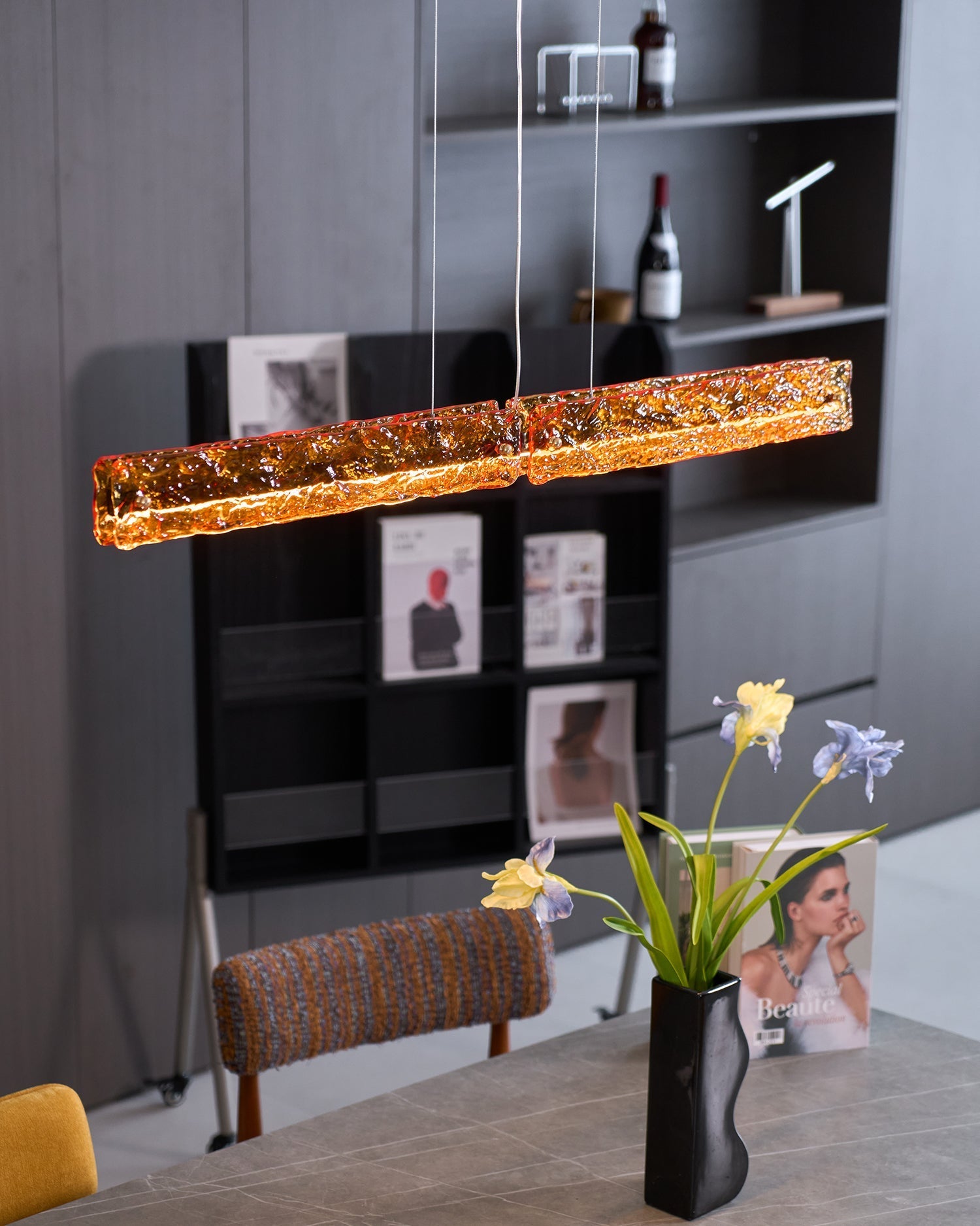 Avnorira Modern Minimalist Linear Island Glass Pendant Lamp - Letslighting