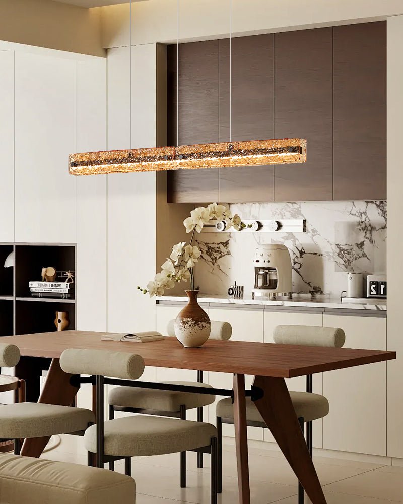 Avnorira Modern Minimalist Linear Island Glass Pendant Lamp - Letslighting