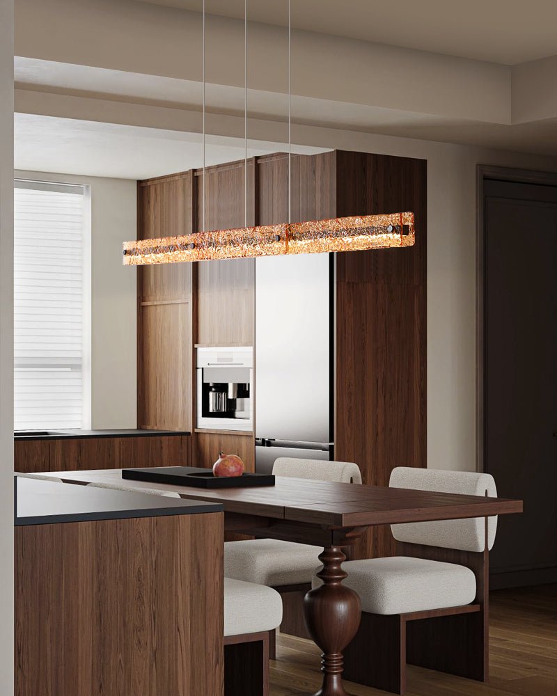 Avnorira Modern Minimalist Linear Island Glass Pendant Lamp - Letslighting