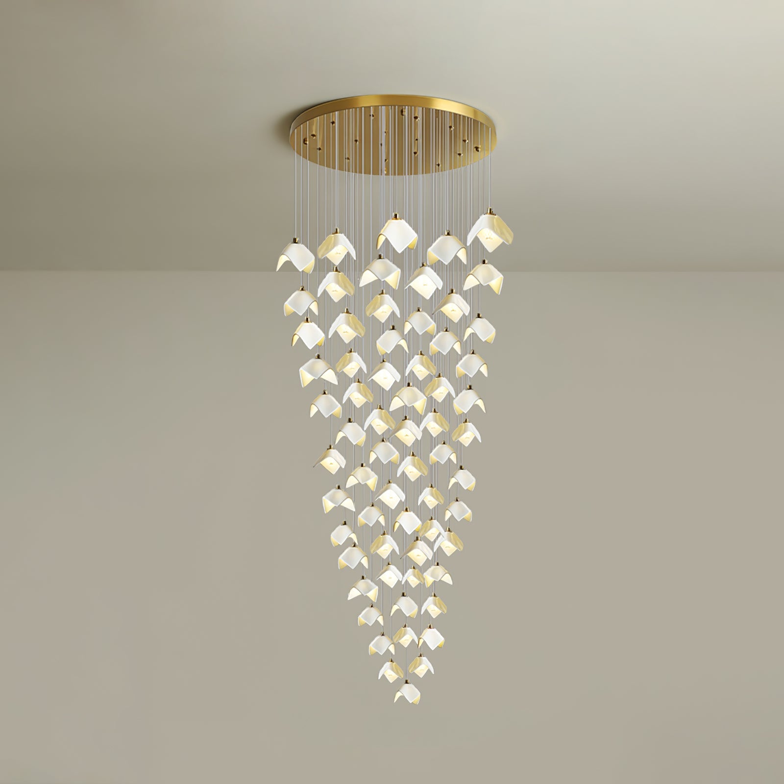 Cithayra Geometric Glass Brass Chandelier - Letslighting