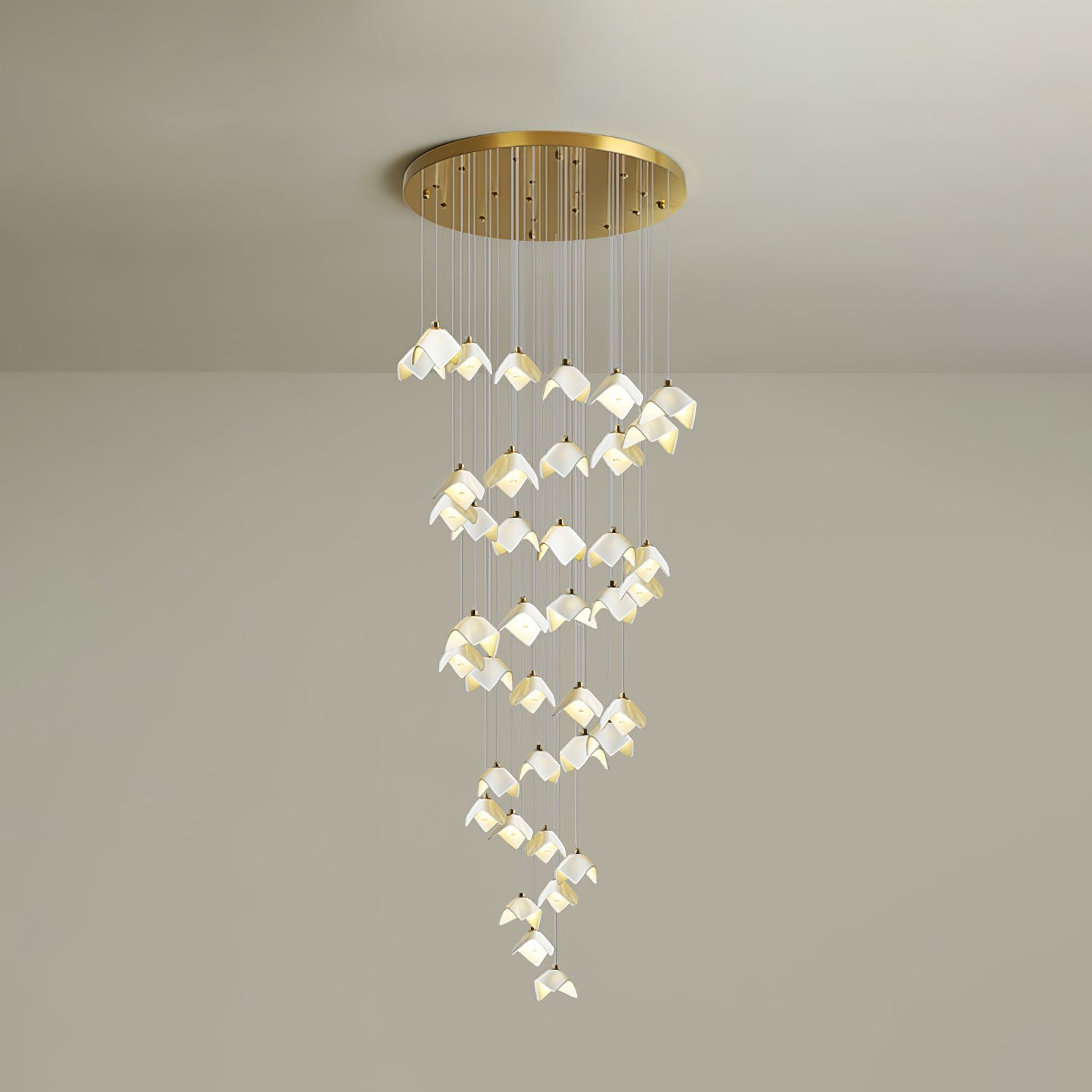 Cithayra Geometric Glass Brass Chandelier - Letslighting