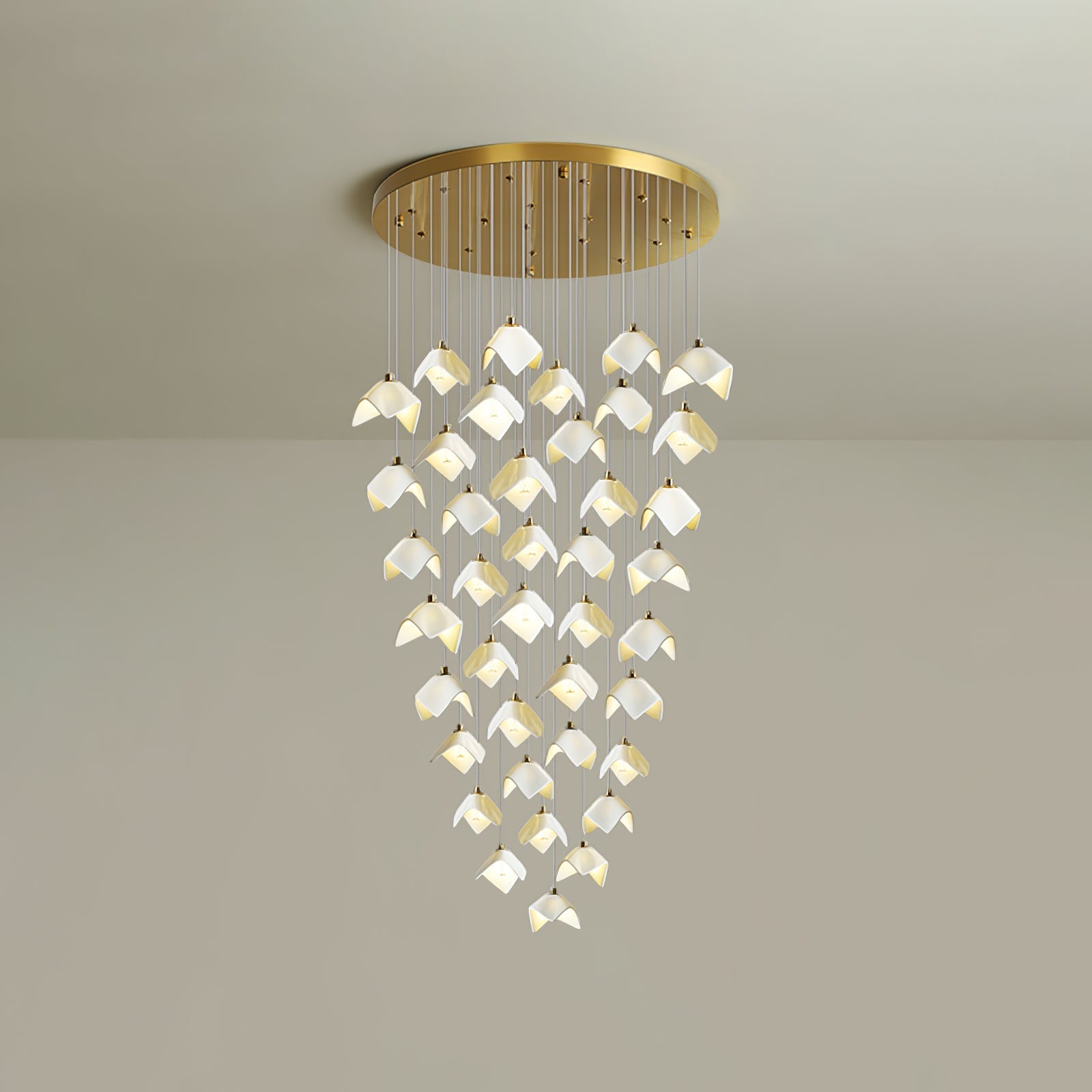Cithayra Geometric Glass Brass Chandelier - Letslighting